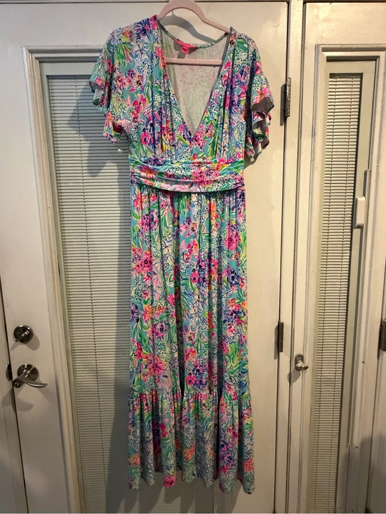 Lilly Pulitzer Dresses & Skirts - Lilly Pulitzer Floral Maxi Dress in Mint, Pink and Blue